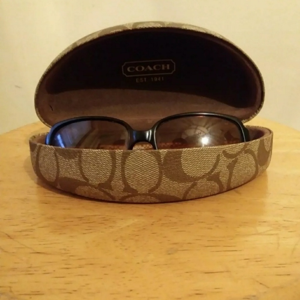 Authentic Coach curved eye glass case